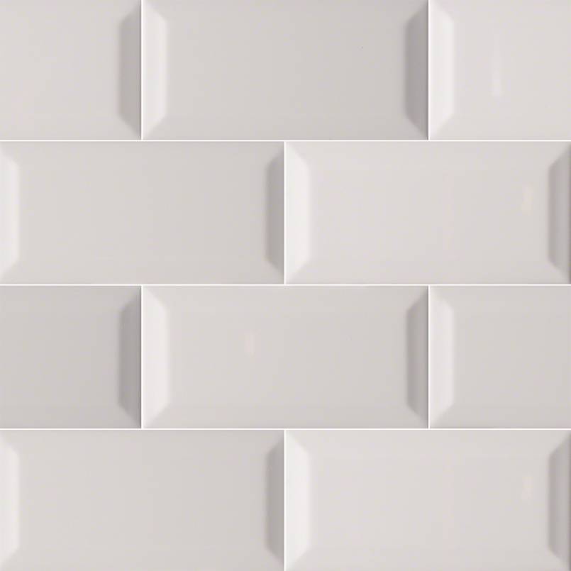 Domino Beveled Porcelain Subway Tile 3X6 Gray Glossy