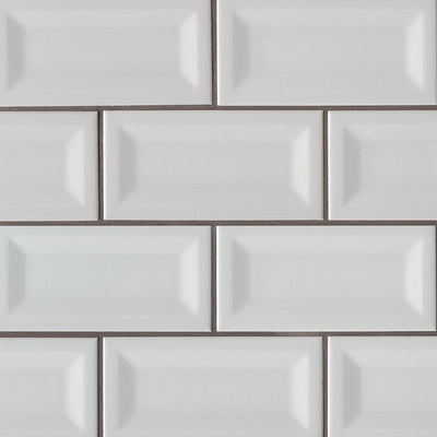 Domino Inverted Bevel Porcelain Subway Tile 3X6 Gray Glossy