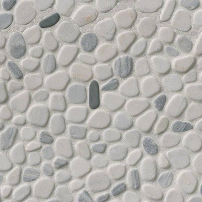 Domino Pebbles Porcelain Mosaic 12X12 Black & White Tumbled