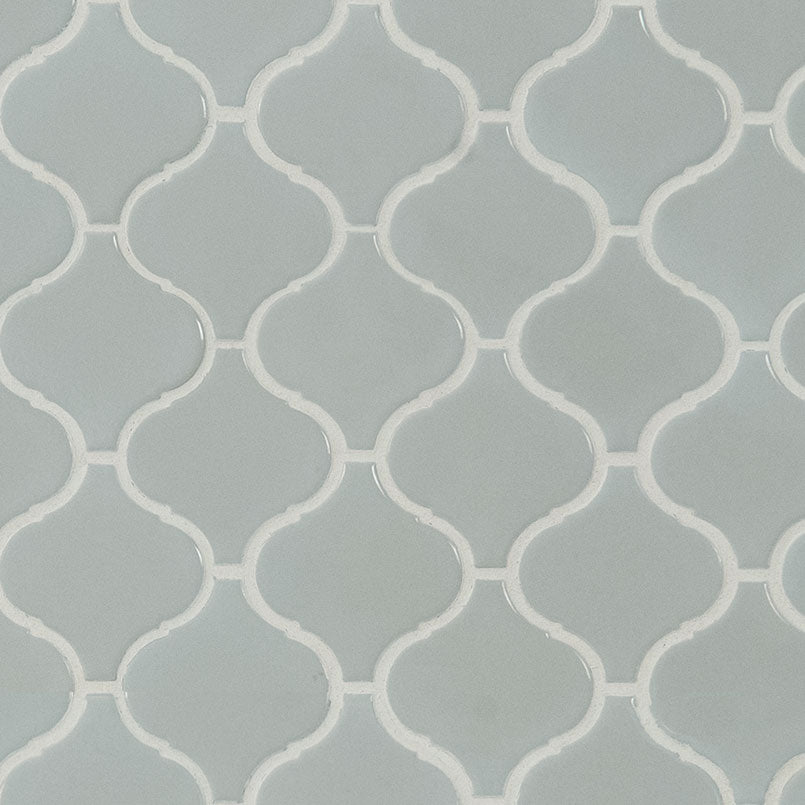 Domino Arabesque Porcelain Mosaic Misc. Gray Glossy