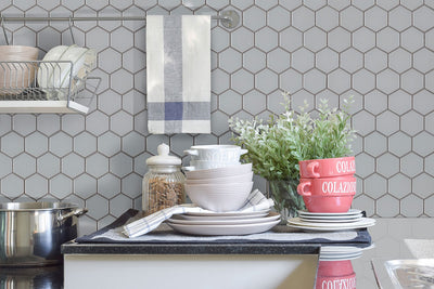 Domino 2" Hexagon Porcelain Mosaic Misc. Gray Matte