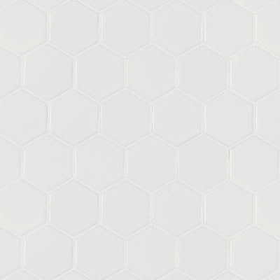 Domino 2" Hexagon Porcelain Mosaic Misc. White Matte