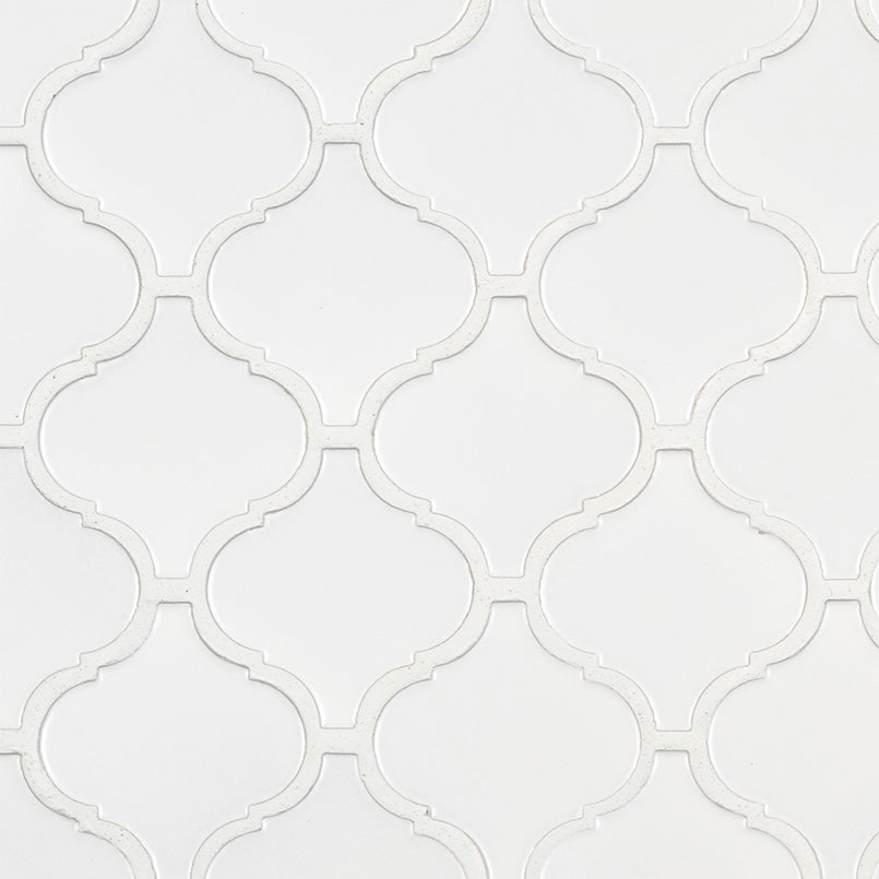 Domino Arabesque Porcelain Mosaic Misc. White Matte