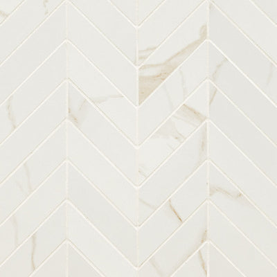 Eden Chevron Porcelain Mosaic 12X15 Calacatta Matte