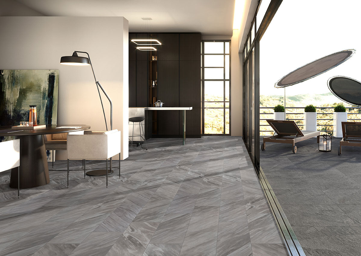 Eden Porcelain Field Tile 12X24 Bardiglio Matte