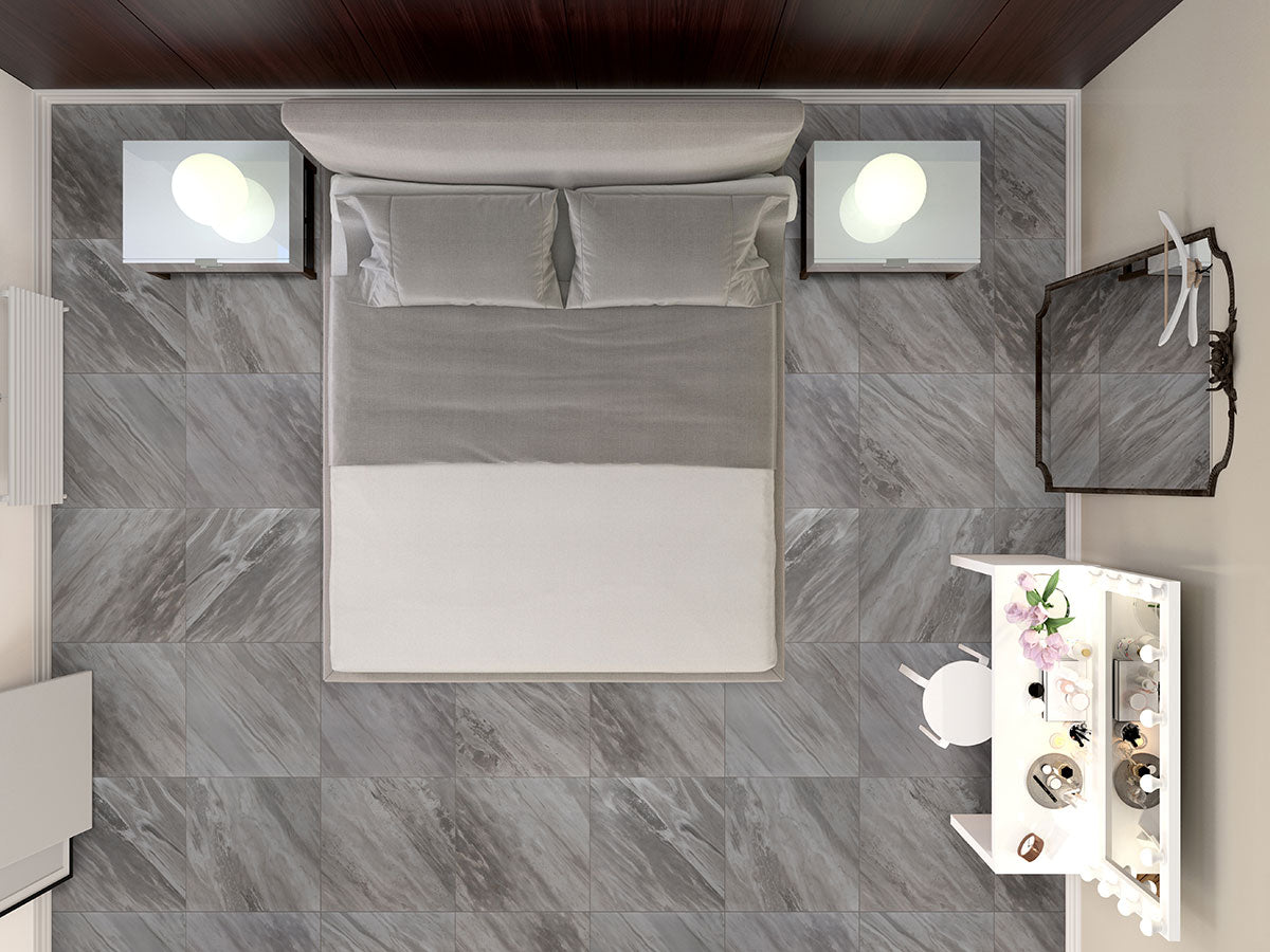 Eden Porcelain Field Tile 24X24 Bardiglio Polished