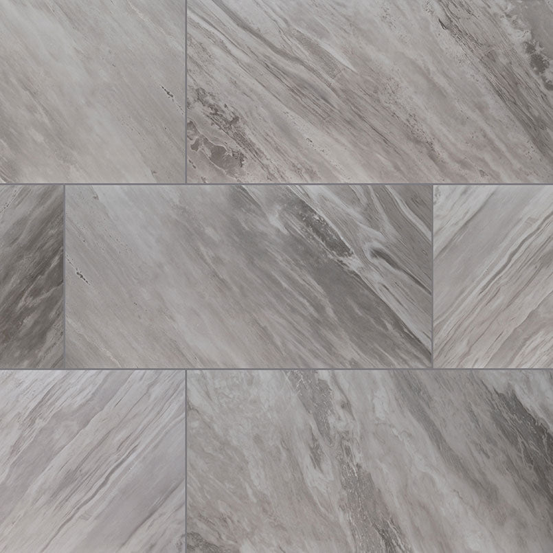 Eden Porcelain Field Tile 24X48 Bardiglio Polished