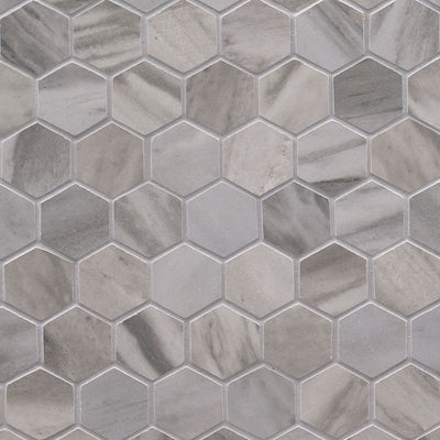 Eden 2X2 Hexagon Porcelain Mosaic 12X12 Bardiglio Matte