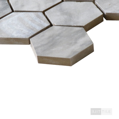 Eden 2X2 Hexagon Porcelain Mosaic 12X12 Bardiglio Matte