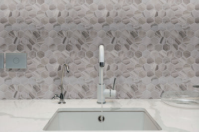 Eden 2X2 Hexagon Porcelain Mosaic 12X12 Bardiglio Matte