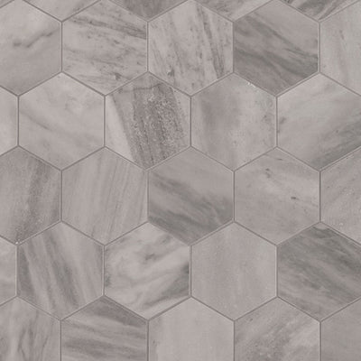 Eden 3X3 Hexagon Porcelain Mosaic 12X12 Bardiglio Matte