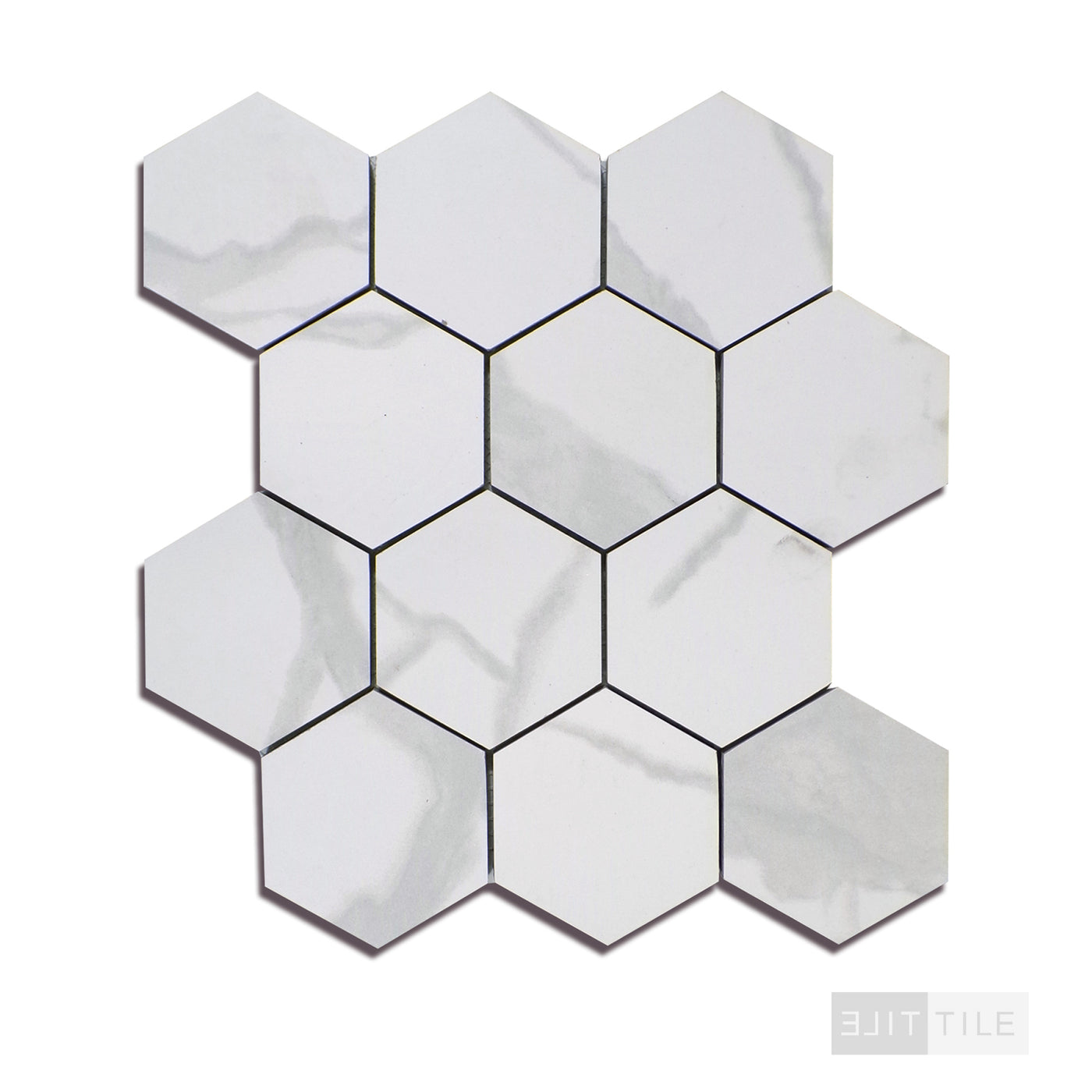 Eden 3X3 Hexagon Porcelain Mosaic 12X12 Statuary Matte