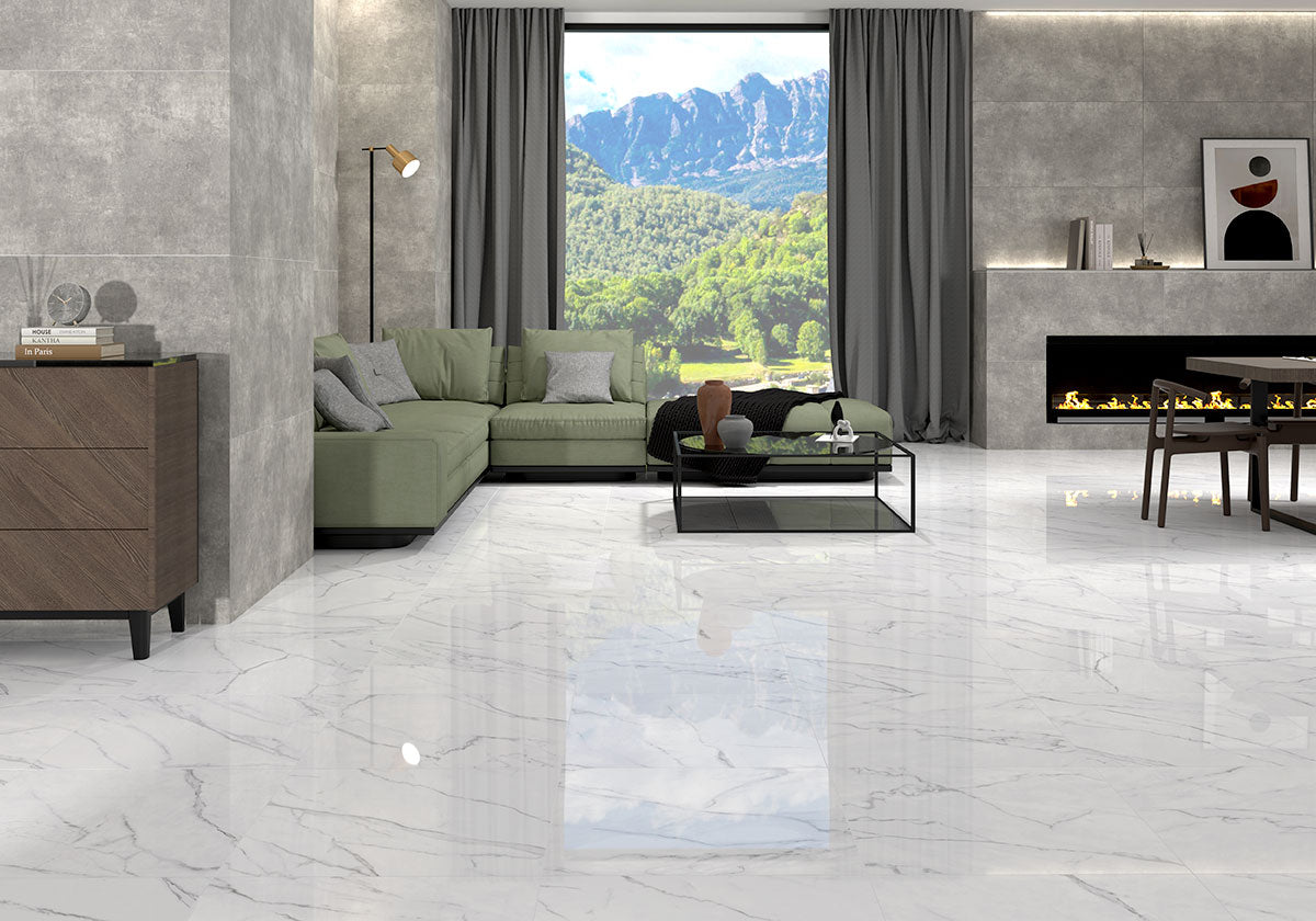 Kaya Porcelain Field Tile 24X24 Calacatta Venato Matte