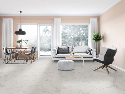 Kaya Porcelain Field Tile 24X48 Calacatta Venato Polished