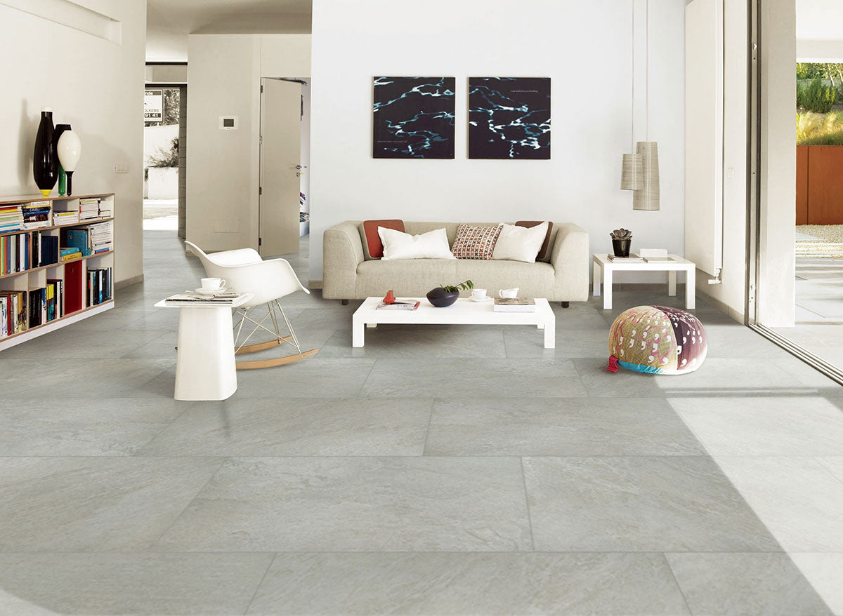 Legion Porcelain Field Tile 24X48 Quartz White Matte