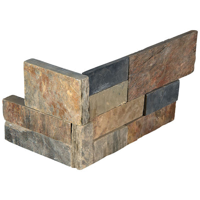 Rockmount Slate Stacked Stone Panel 6X18 Gold Rush Splitface