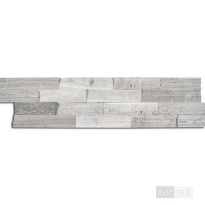 Rockmount Marble Stacked Stone Panel 6X24 Gray Oak Honed