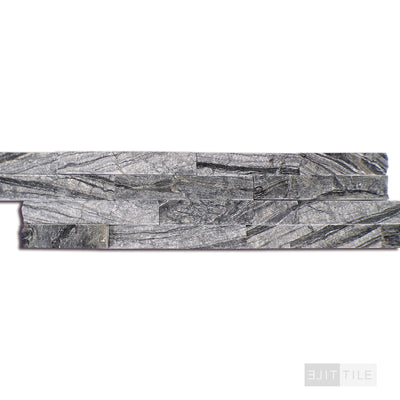 Rockmount Marble Stacked Stone Panel 6X24 Black Splitface