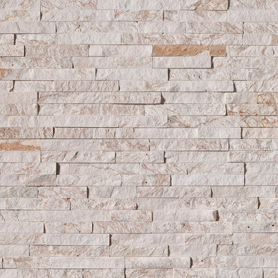 Rockmount Quartzite Stacked Stone Panel 6X24 White Splitface