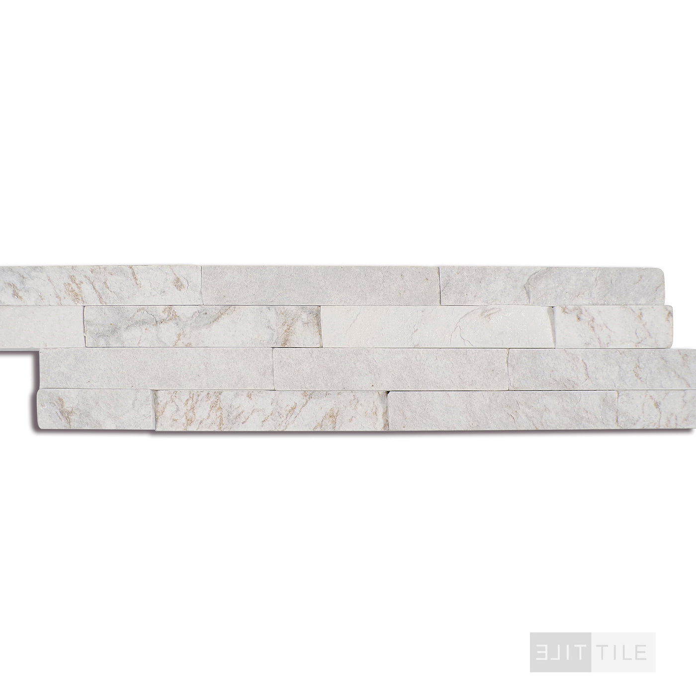 Rockmount Quartzite Stacked Stone Panel 6X24 White Splitface