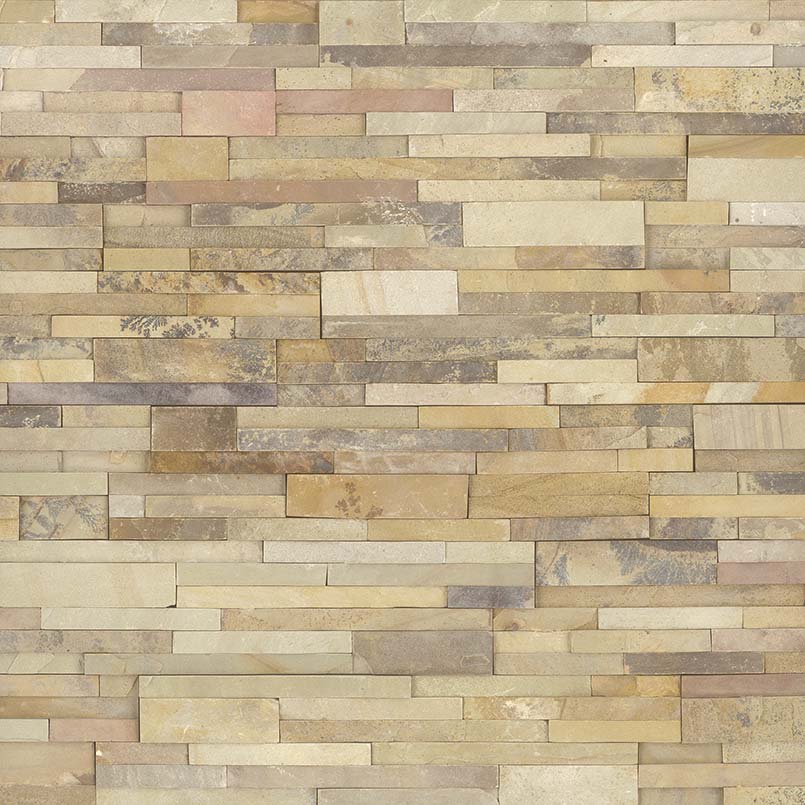 Rockmount Sandstone Stacked Stone Panel 6X24 Fossil Splitface – Elit Tile