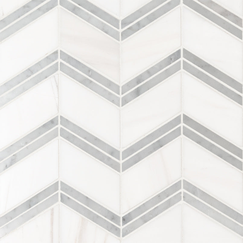 Bianco Dolomite Mosaics Chevron Marble Mosaic Misc. 0 Polished