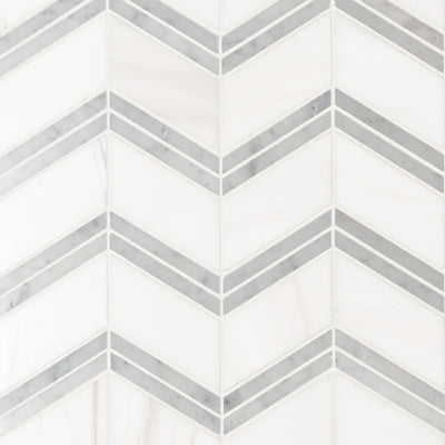 Bianco Dolomite Mosaics Chevron Marble Mosaic Misc. 0 Polished