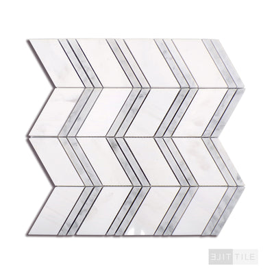 Bianco Dolomite Mosaics Chevron Marble Mosaic Misc. 0 Polished