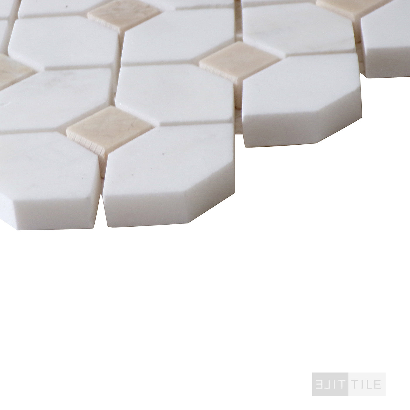 Bianco Dolomite Mosaics Dotty Marble Mosaic Crema Misc. 0 Polished