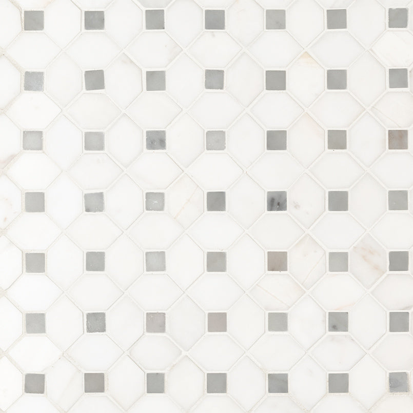 Bianco Dolomite Mosaics Dotty Marble Mosaic Misc. 0 Polished