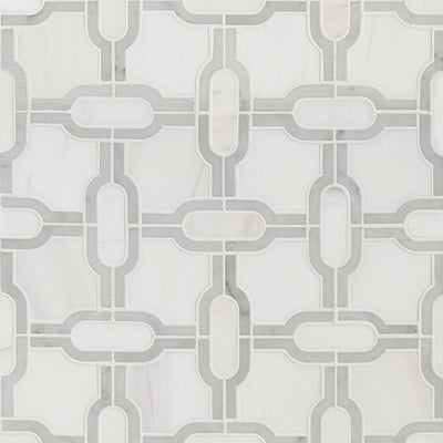 Bianco Dolomite Mosaics Gridwork Marble Mosaic Pattern 0 Polished