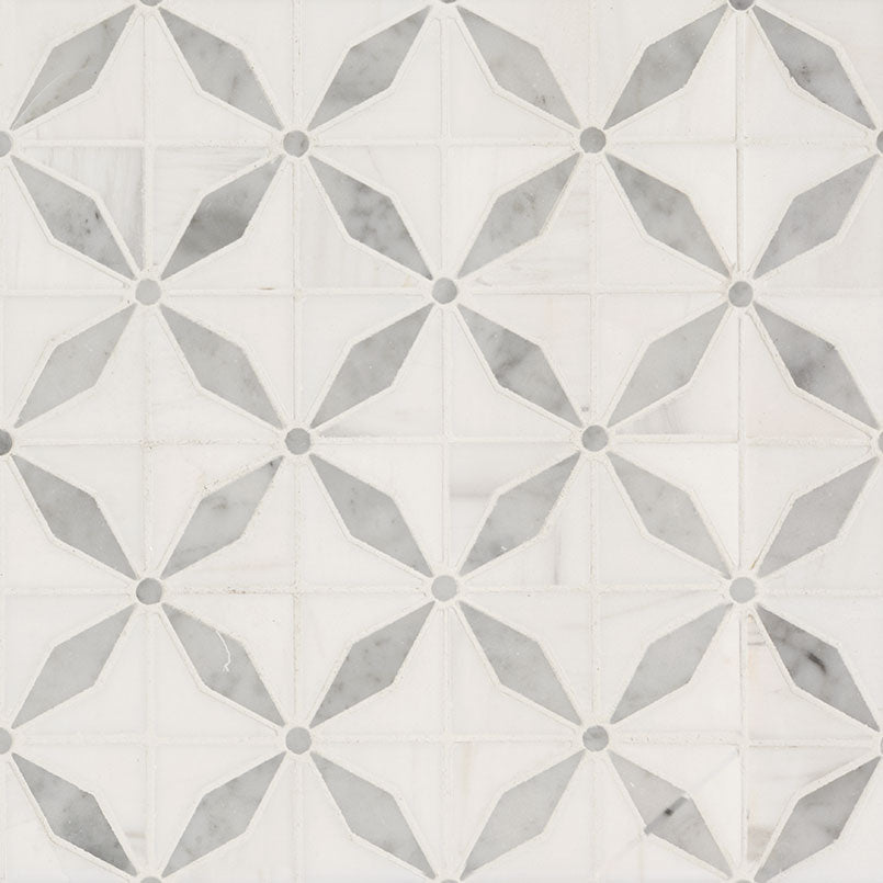 Bianco Dolomite Mosaics Starlite Marble Mosaic Pattern 0 Polished