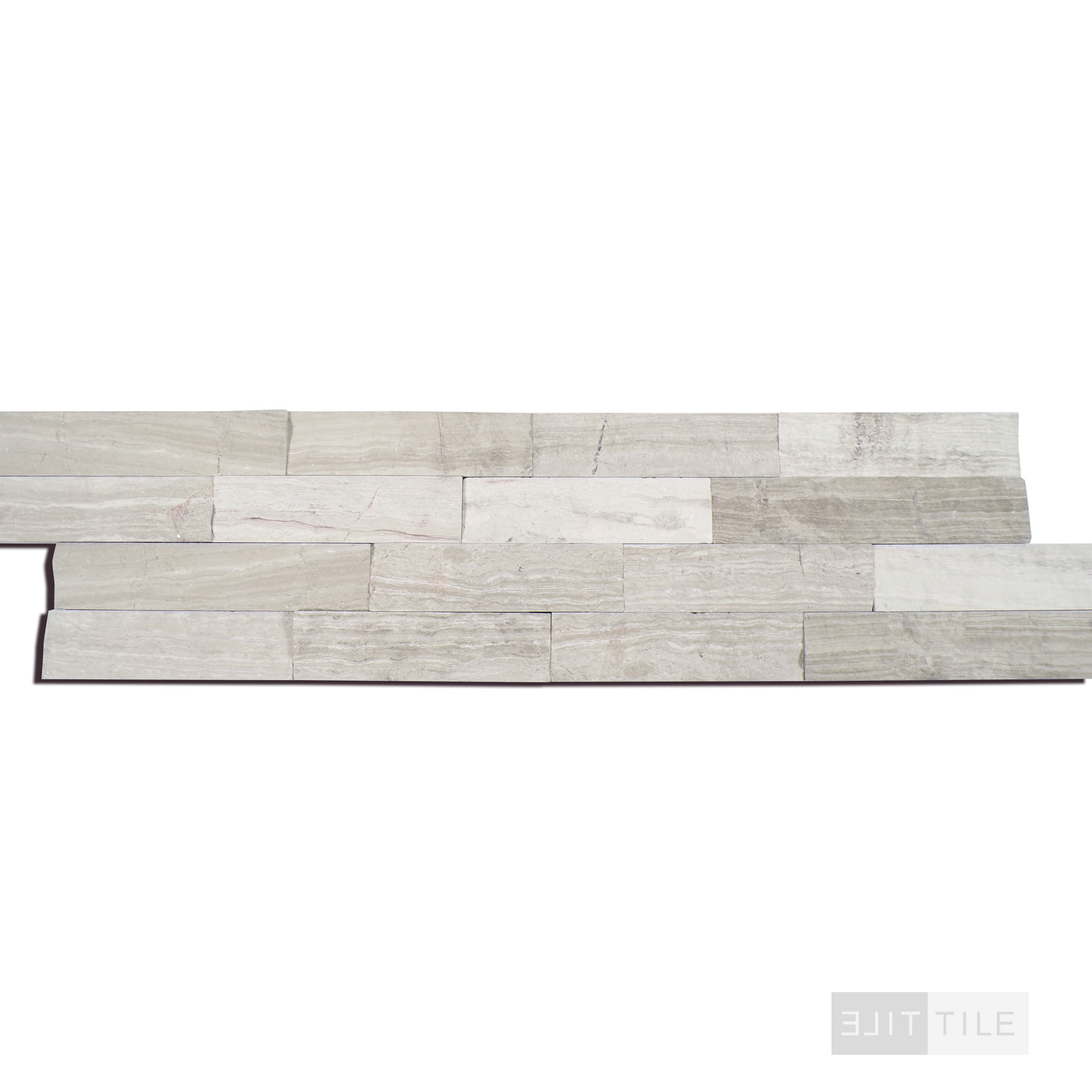 Rockmount Marble Stacked Stone Panel 6X24 White Oak (Multi) Splitface