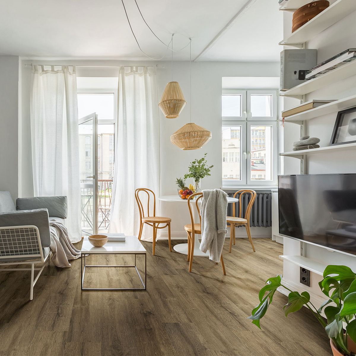 Prescott Walnut Waves 7X48 Low Gloss Luxury Vinyl Plank