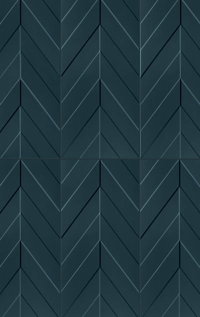 4D Chevron 16X32 Deep Blue Matte