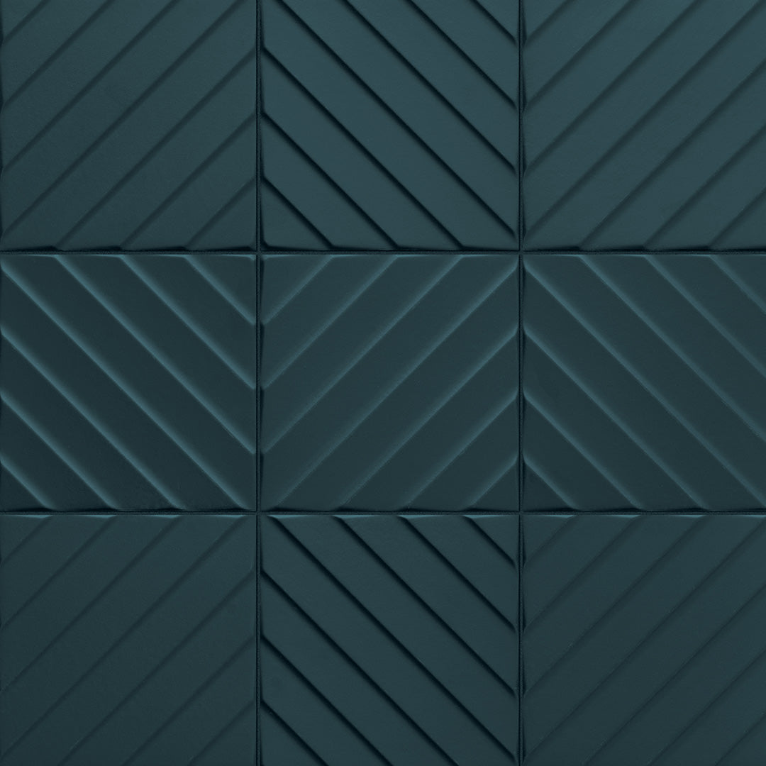 4D Diagonal Square 8X8 Deep Blue Matte