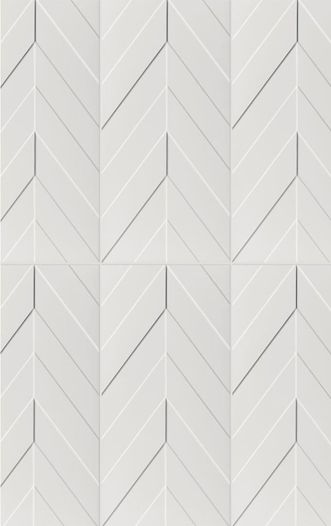 4D Chevron 16X32 White Matte