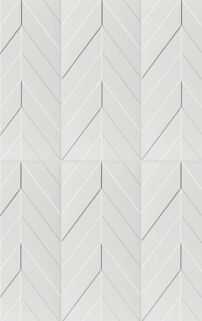 4D Chevron 16X32 White Matte