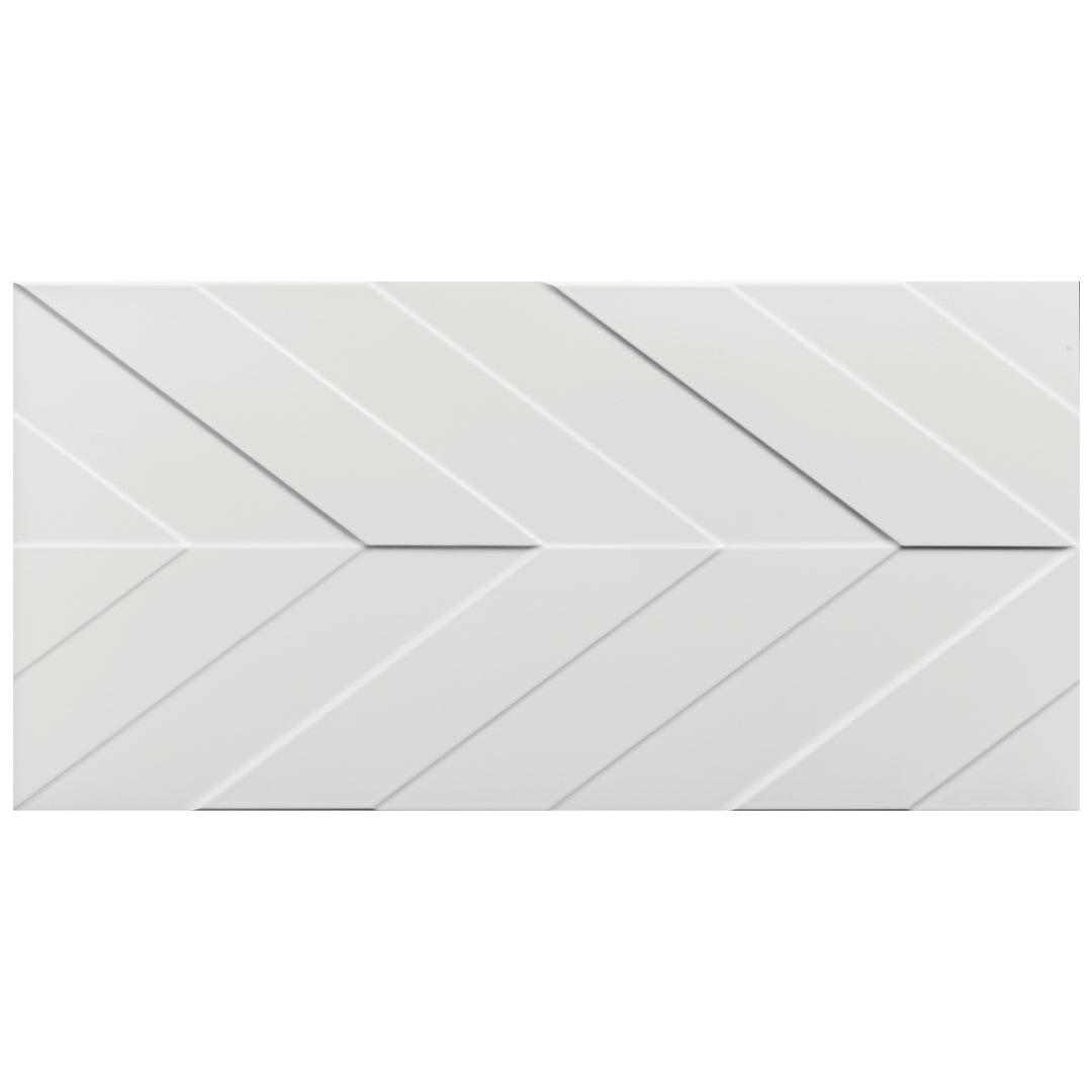 4D Chevron 16X32 White Matte