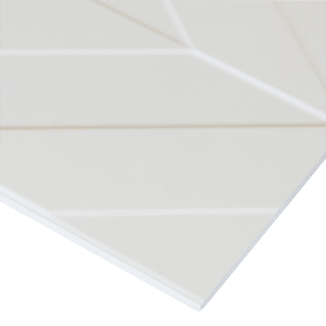 4D Chevron 16X32 White Matte