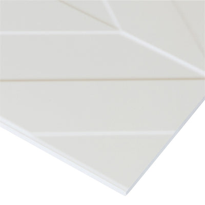 4D Chevron 16X32 White Matte