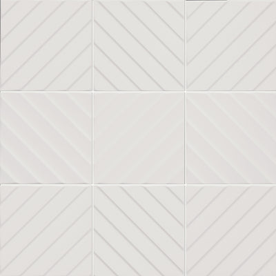4D Diagonal Square 8X8 White Matte