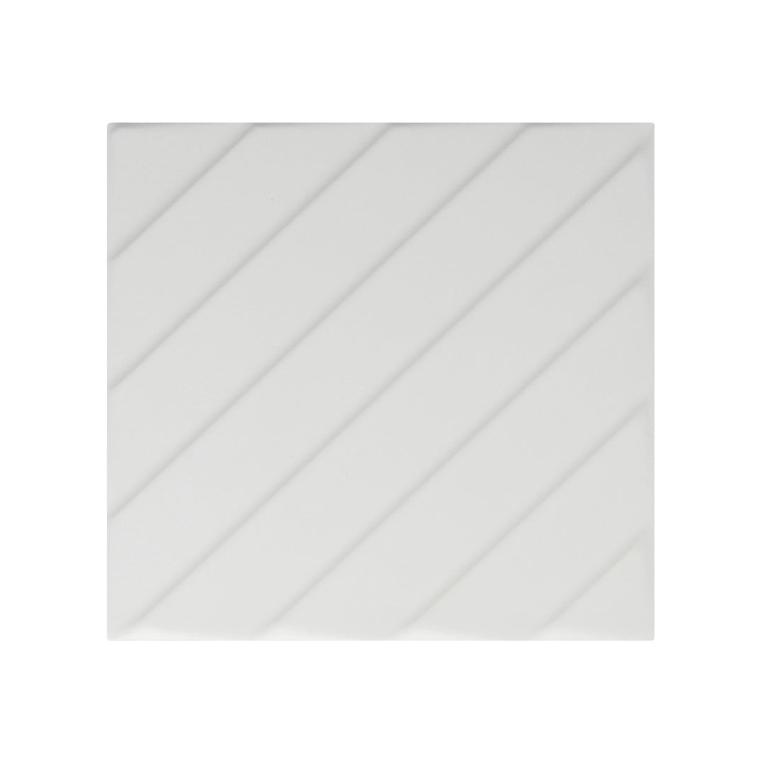 4D Diagonal Square 8X8 White Matte