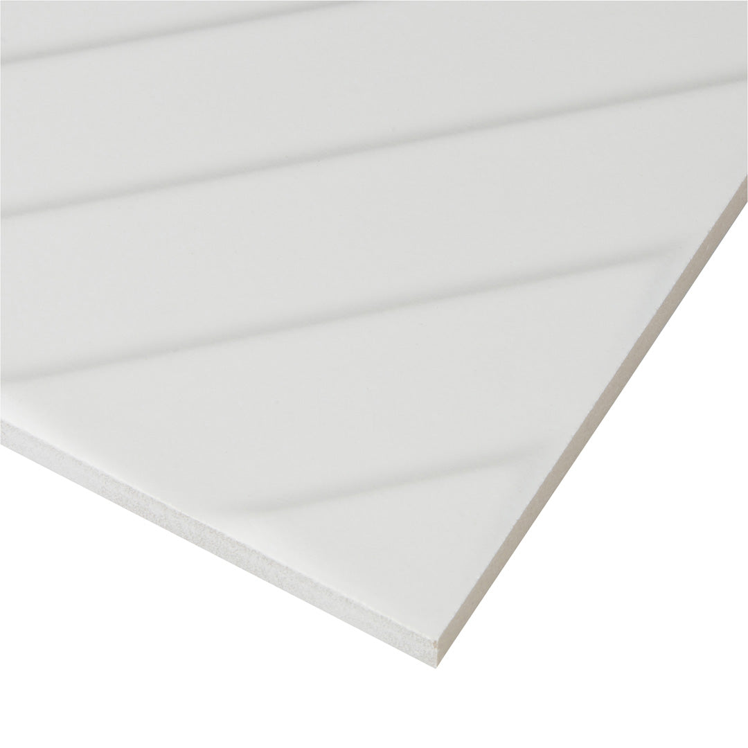 4D Diagonal Square 8X8 White Matte