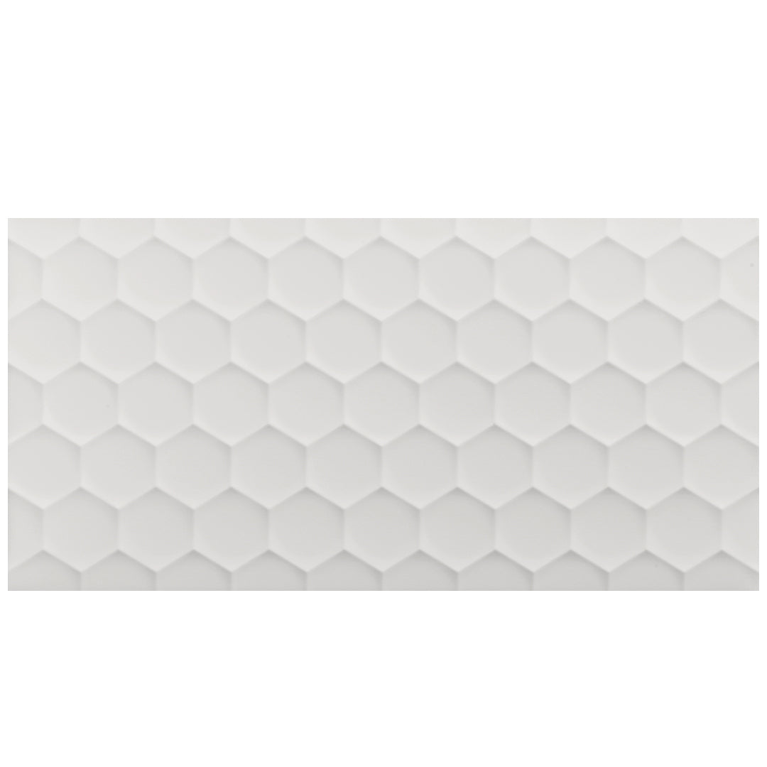 4D Hexagon 16X32 White Matte