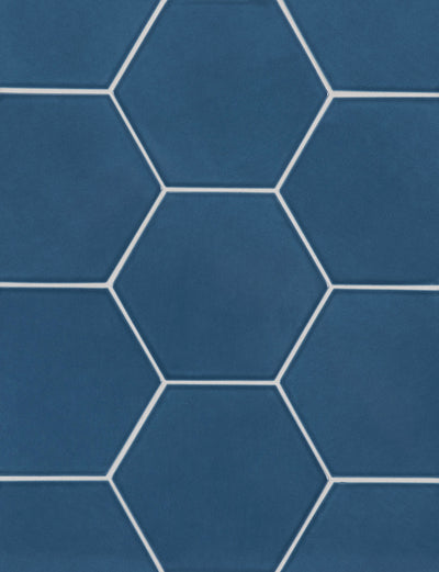 6th Avenue Hexagon 4-1/2X5-3/8 Marlin Blue Gloss