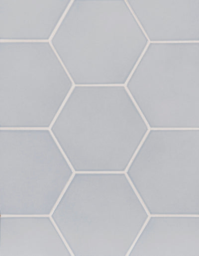 6th Avenue Hexagon 4-1/2X5-3/8 Pale Sky Gloss