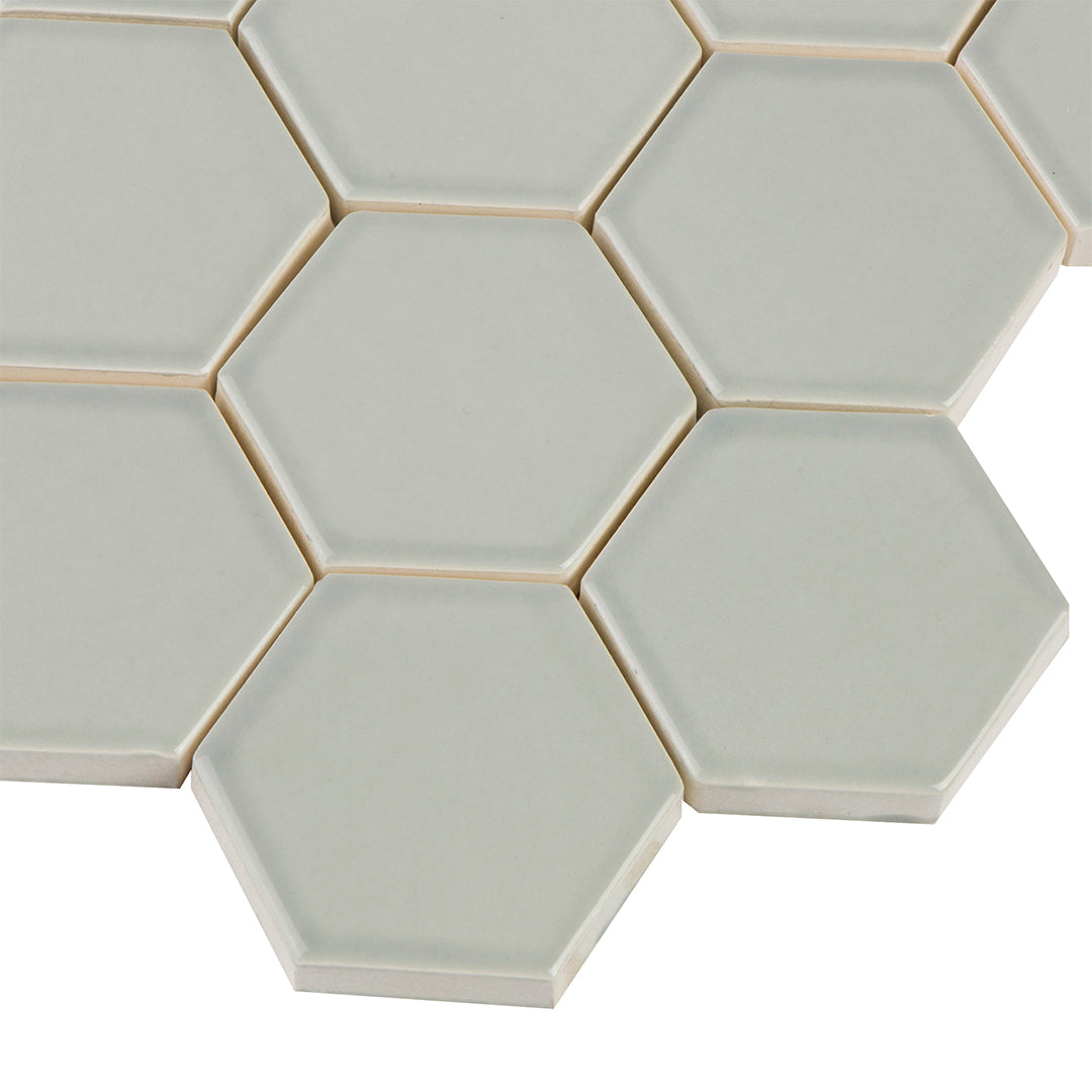6th Avenue Hexagon Mosaic 10-1/2X11 French Clay Gloss