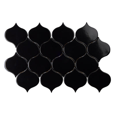 6th Avenue Arabesque Mosaic 7-3/4X12-3/4 Ink Gloss