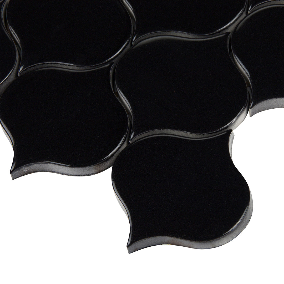 6th Avenue Arabesque Mosaic 7-3/4X12-3/4 Ink Gloss